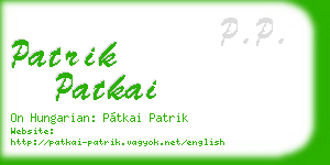 patrik patkai business card